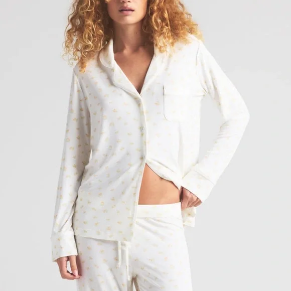 SKIMS NWT Soft Lounge Sleep Top - Marble Garden Print - Picture 1 of 5